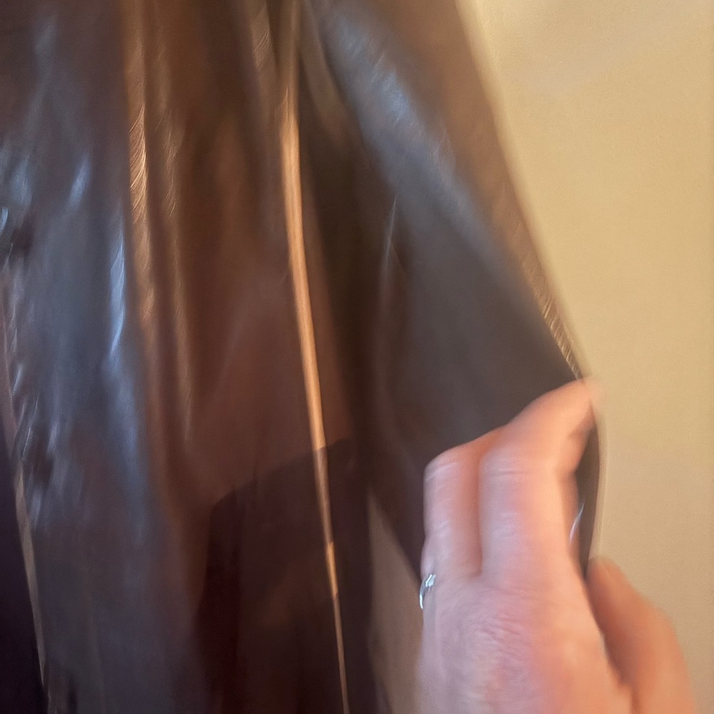 Vintage Elegant Brown Leather Trench  Jacket Fall Boho 90s - Picture 4 of 6